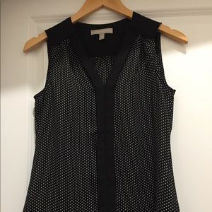 Black tank with white dots